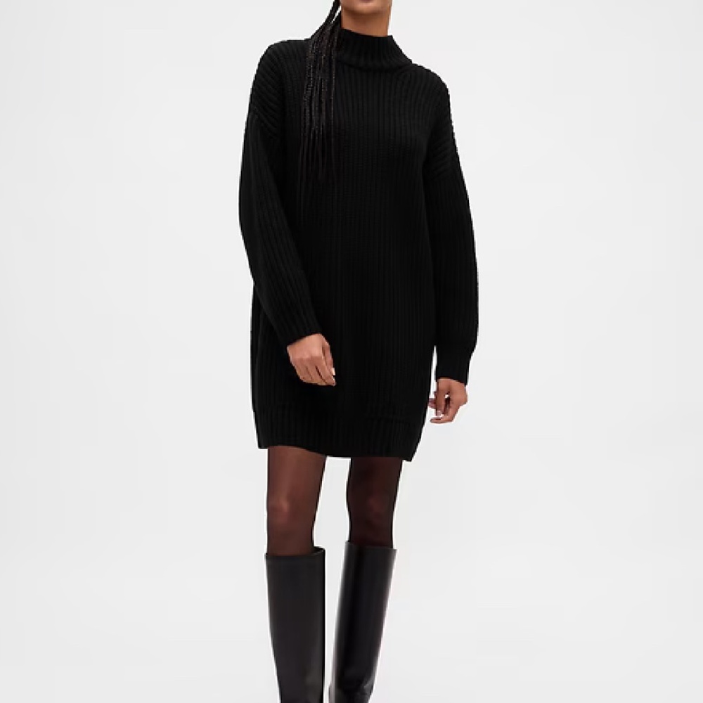 Abound Mock Neck Sweater Dress. Black, Small